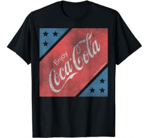 Coca Cola 4th Of July Stars Panel Logo T-Shirt